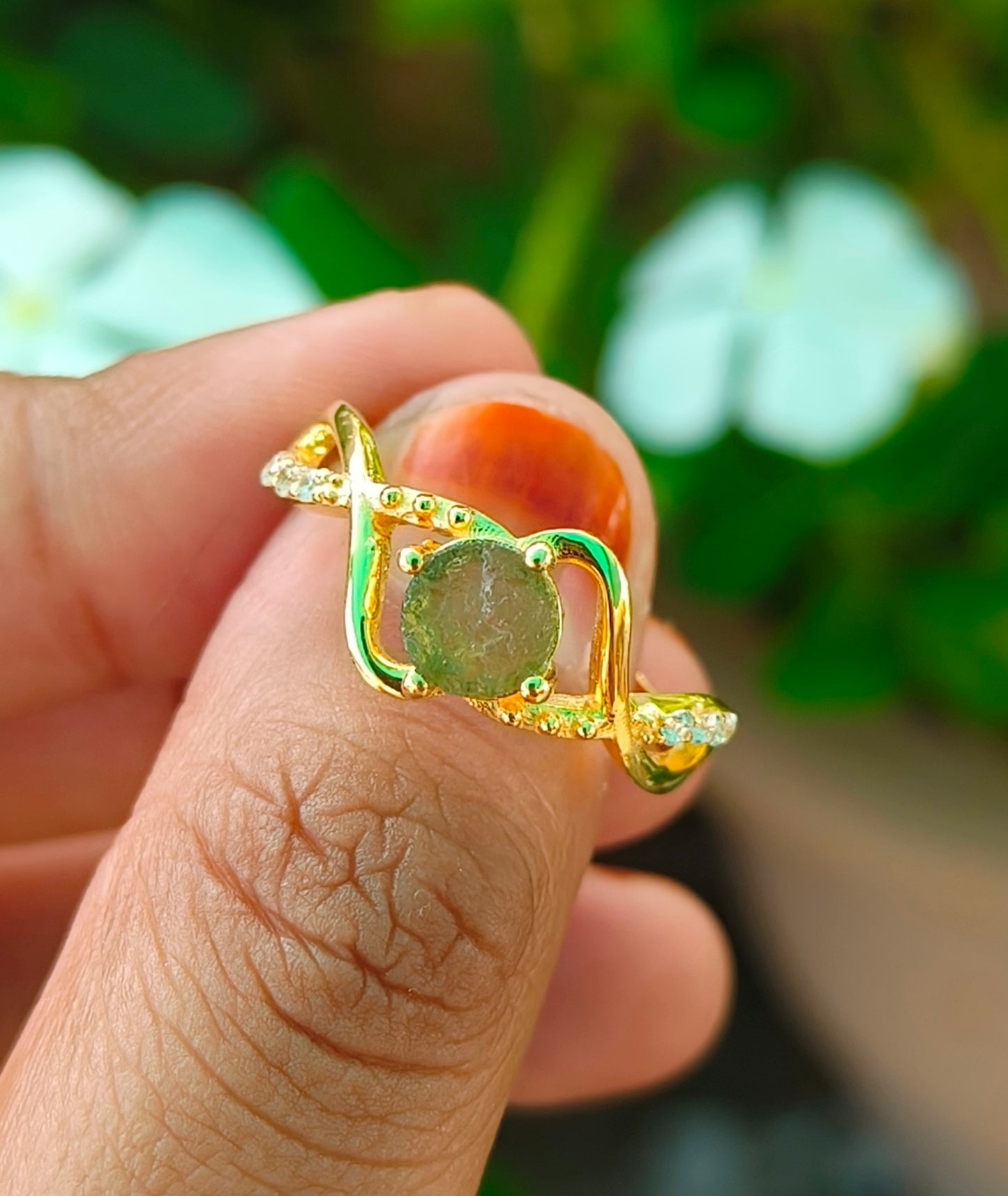 Rough Moldavite Ring | Silver Jewelry for Her
