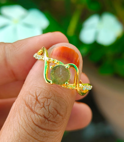 Rough Moldavite Ring | Silver Jewelry for Her