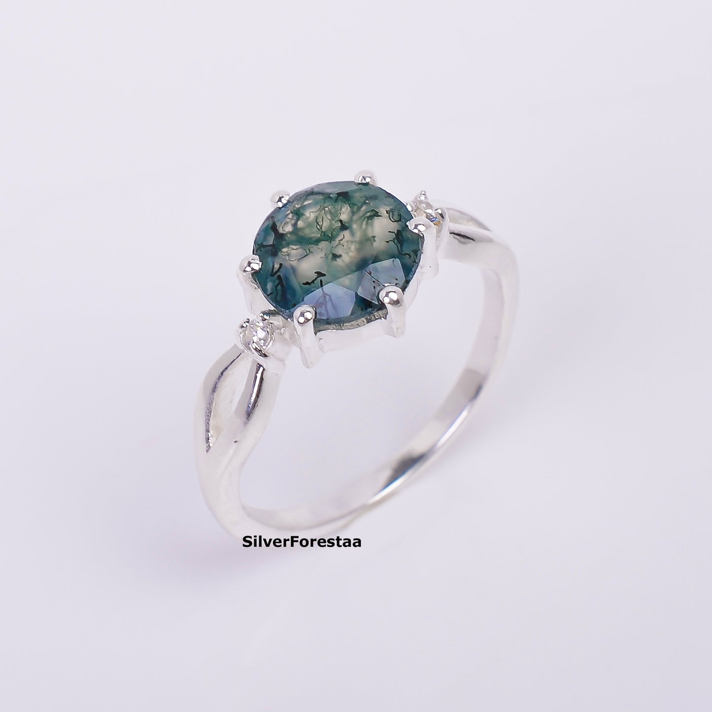 Moss Agate Silver Ring - SilverForestaa