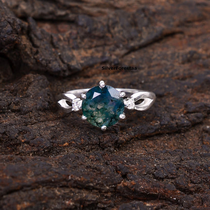 Moss Agate Silver Ring - SilverForestaa