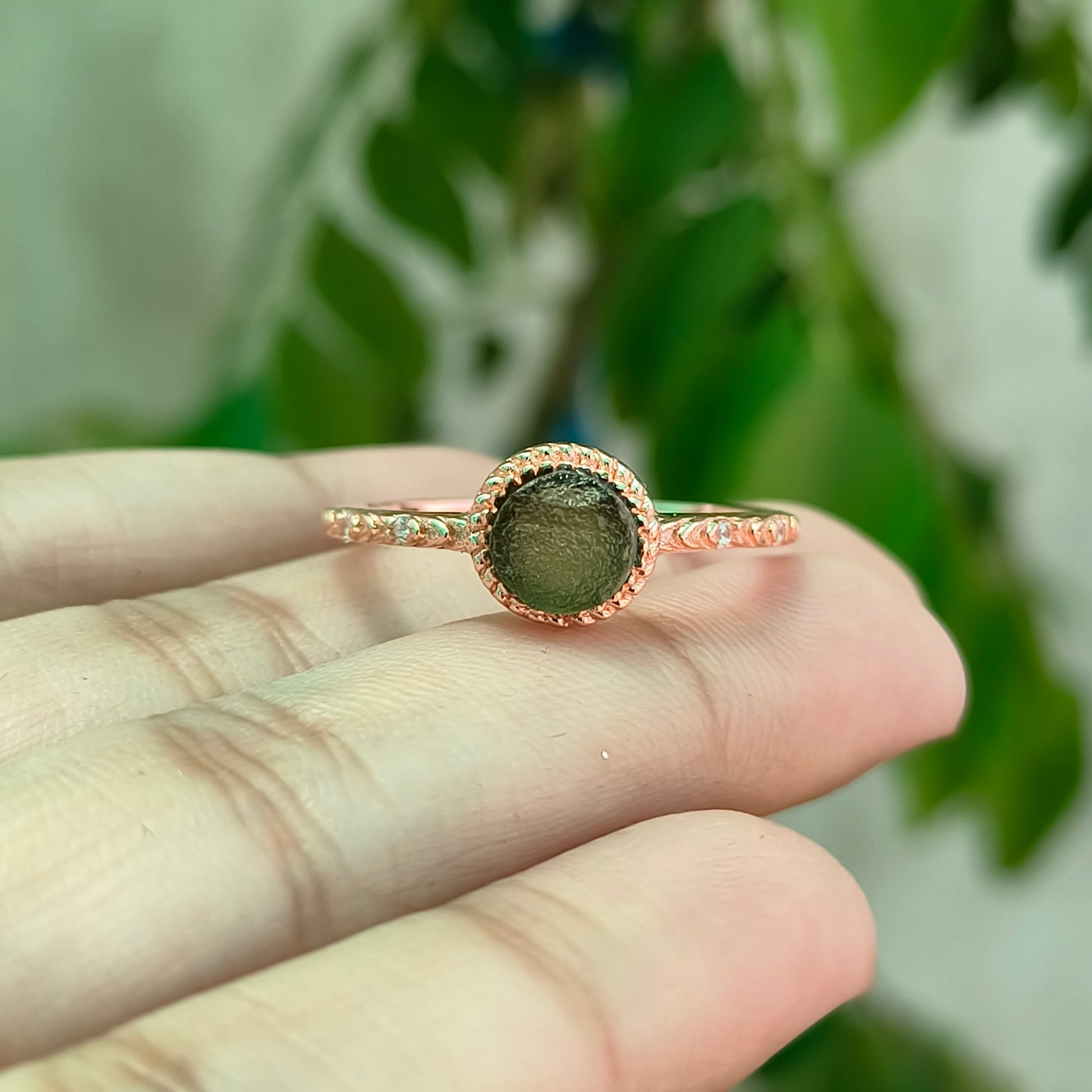 Raw Moldavite Ring 925 Sterling Silver - SilverForestaa - SILVERFORESTAA