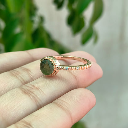 Raw Moldavite Ring 925 Sterling Silver - SilverForestaa - SILVERFORESTAA