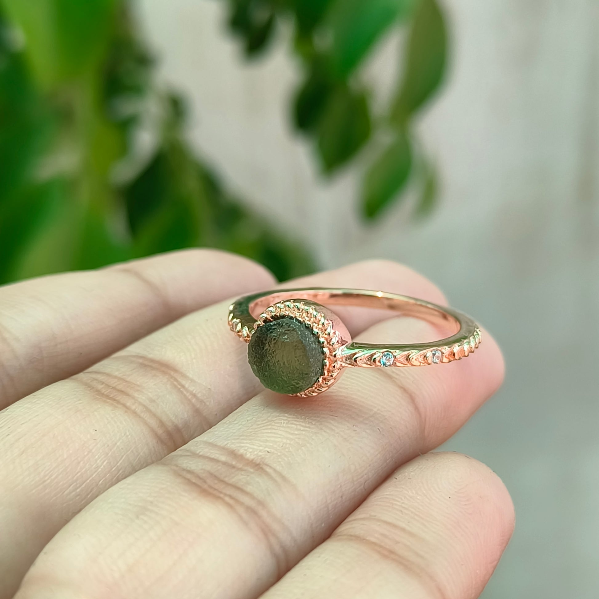 Raw Moldavite Ring 925 Sterling Silver - SilverForestaa - SILVERFORESTAA