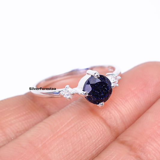Handmade 925 Sterling Silver Sandstone Women’s Ring - SilverForestaa - SILVERFORESTAA