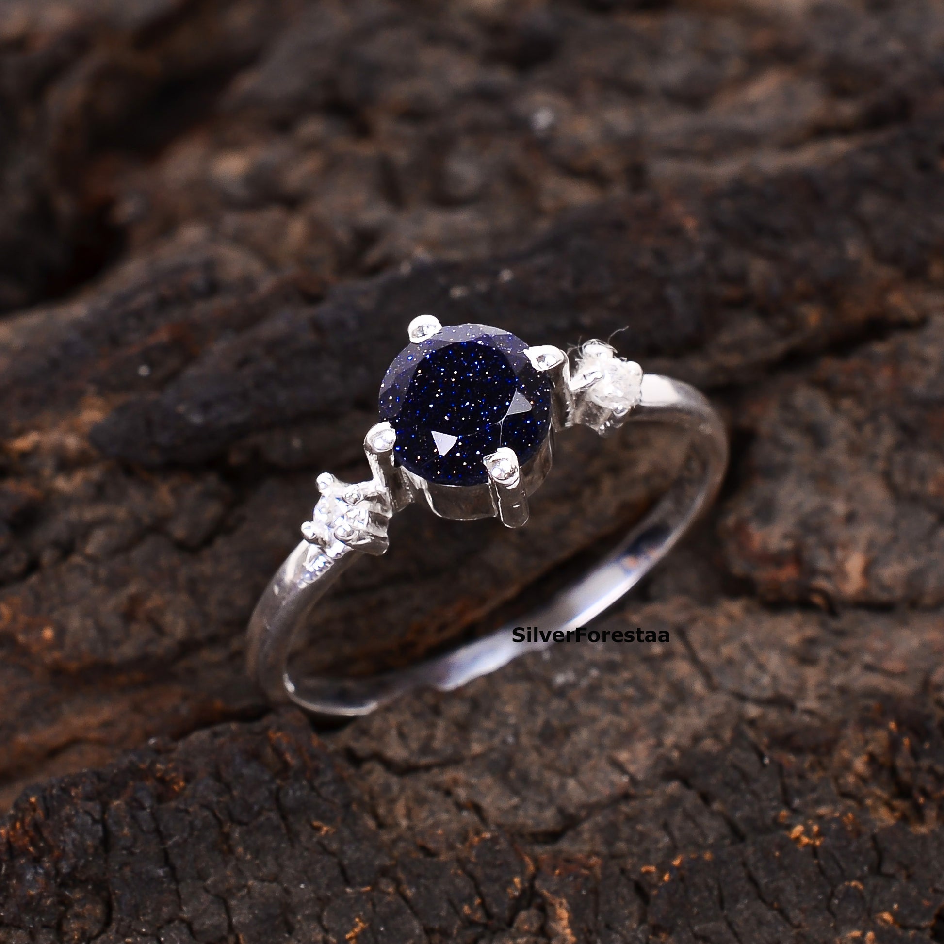 Handmade 925 Sterling Silver Sandstone Women’s Ring - SilverForestaa - SILVERFORESTAA