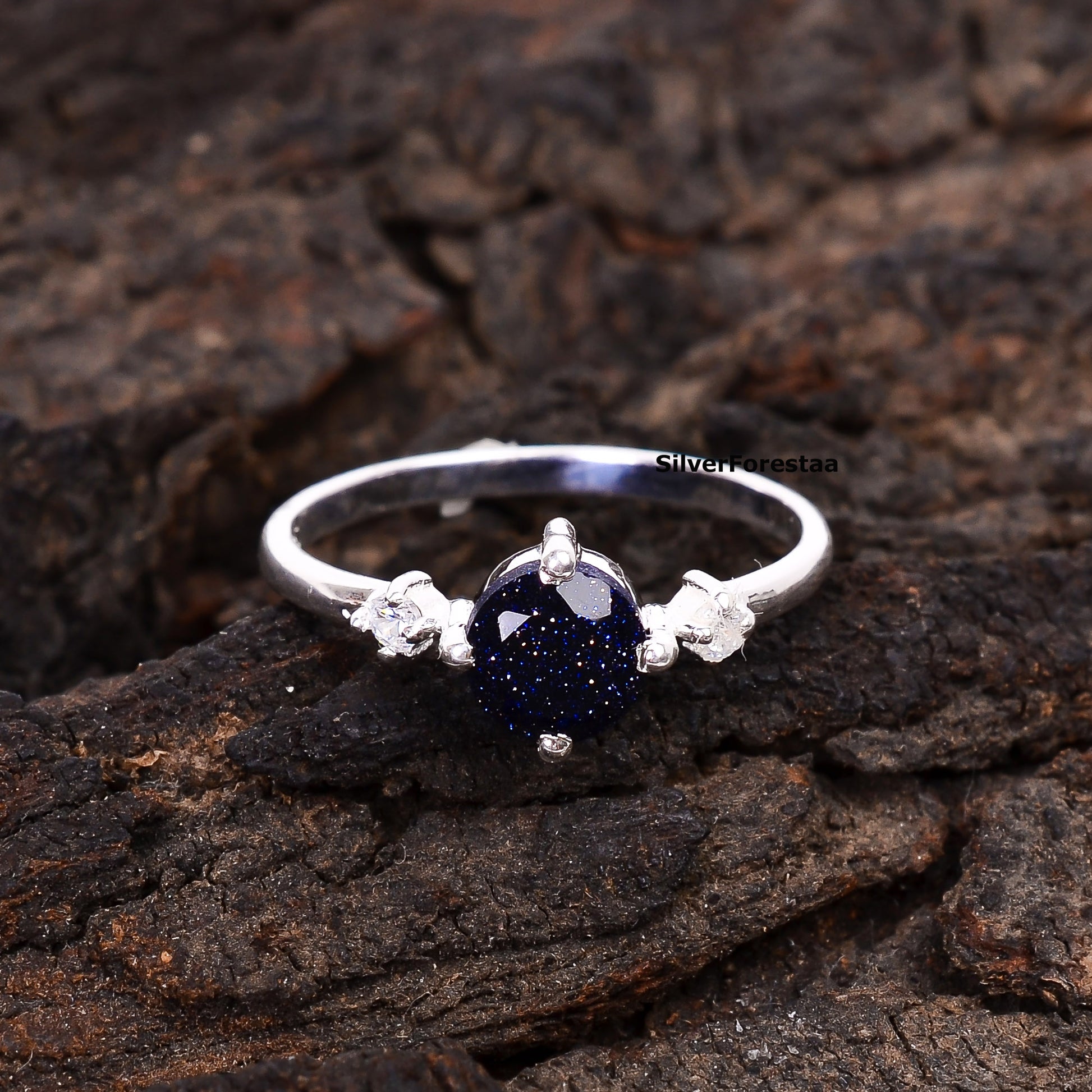 Handmade 925 Sterling Silver Sandstone Women’s Ring - SilverForestaa - SILVERFORESTAA