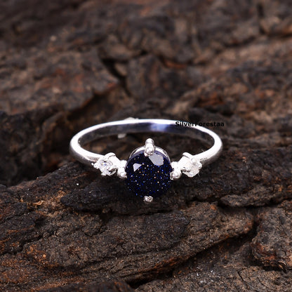 Handmade 925 Sterling Silver Sandstone Women’s Ring - SilverForestaa - SILVERFORESTAA