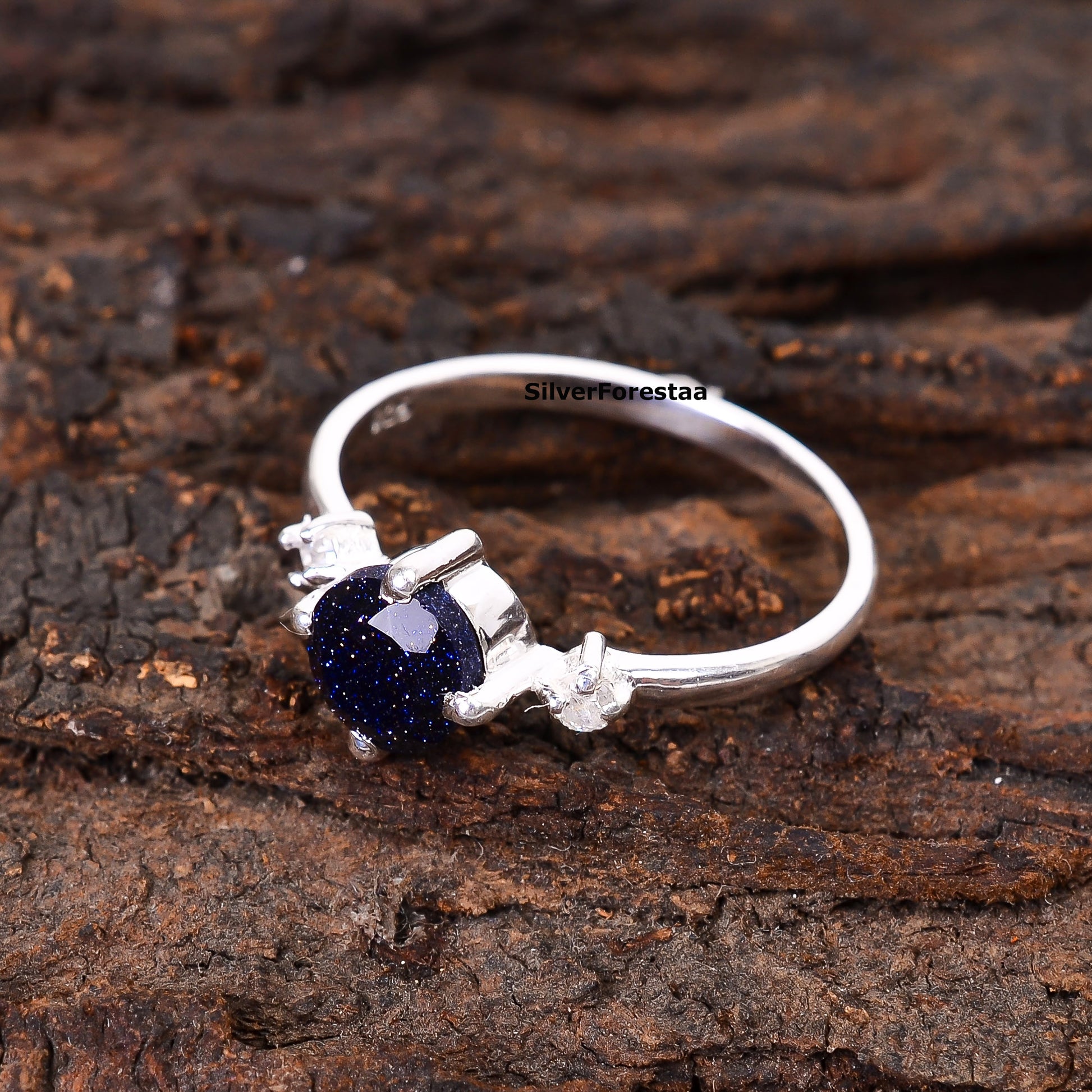 Handmade 925 Sterling Silver Sandstone Women’s Ring - SilverForestaa - SILVERFORESTAA