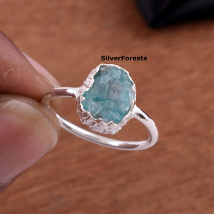 Blue Apatite Ring – 925 Sterling Silver Jewelry