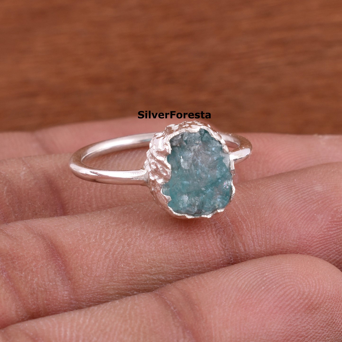 Blue Apatite Ring – 925 Sterling Silver Jewelry