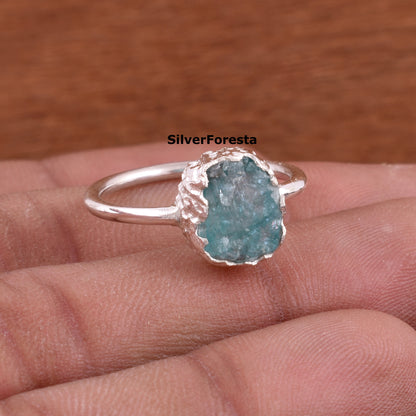 Blue Apatite Ring – 925 Sterling Silver Jewelry