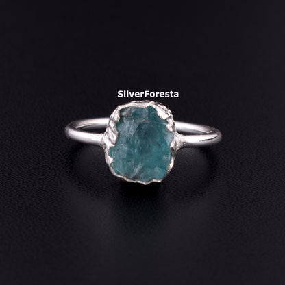 Blue Apatite Ring – 925 Sterling Silver Jewelry