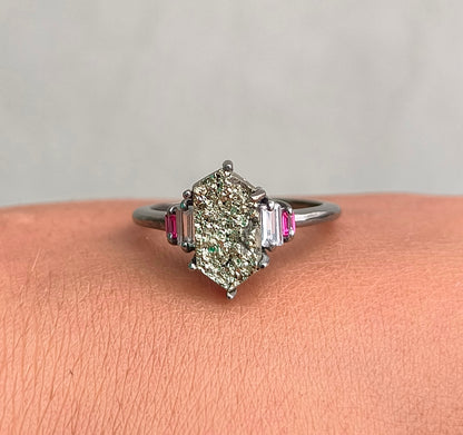 Natural Raw Pyrite Ring Women’s 925 Silver Jewelry - SILVERFORESTAA