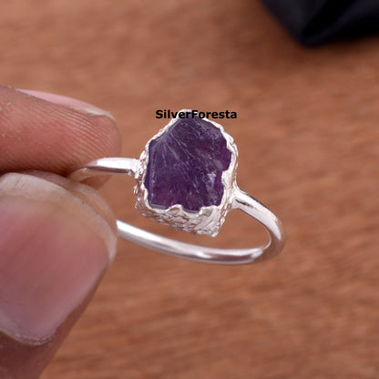 925 Sterling Silver Amethyst Ring – February Birthstone Gift