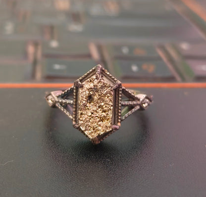 Raw Pyrite Gemstone Ring 925 Silver – SilverForestaa - SILVERFORESTAA