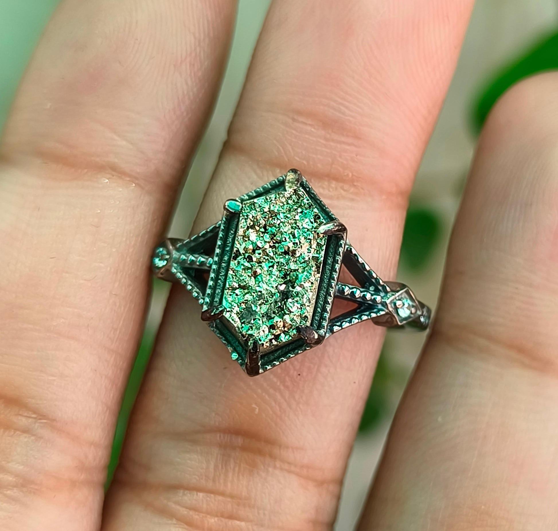 Raw Pyrite Gemstone Ring 925 Silver – SilverForestaa - SILVERFORESTAA