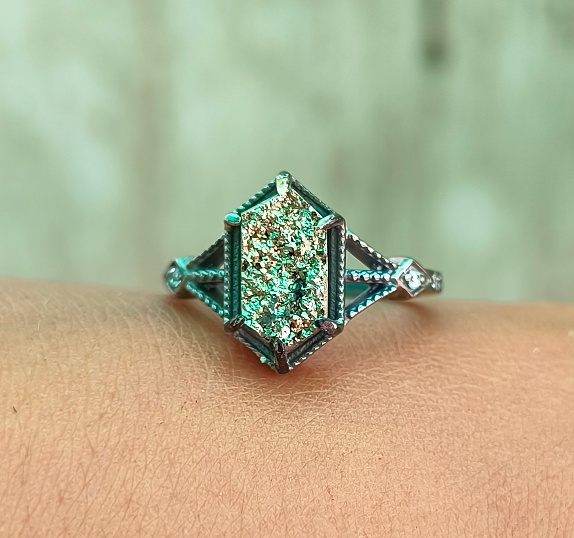 Raw Pyrite Gemstone Ring 925 Silver – SilverForestaa - SILVERFORESTAA