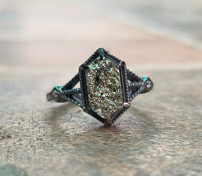 Raw Pyrite Gemstone Ring 925 Silver – SilverForestaa - SILVERFORESTAA