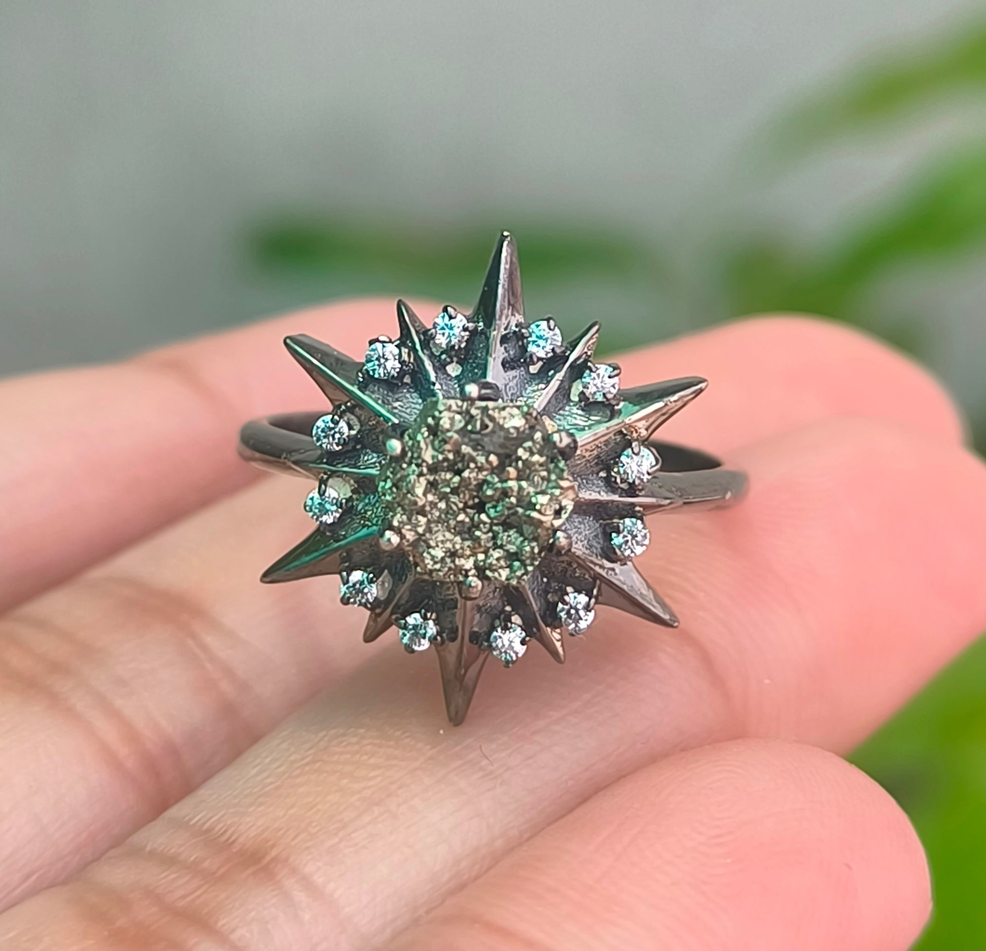 925 Sterling Silver Raw Pyrite Minimalist Ring | SilverForestaa - SILVERFORESTAA