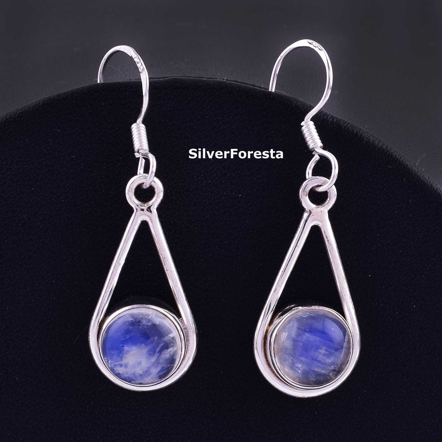 925 Silver Earring Rainbow Moonstone Earring - SilverForestaa