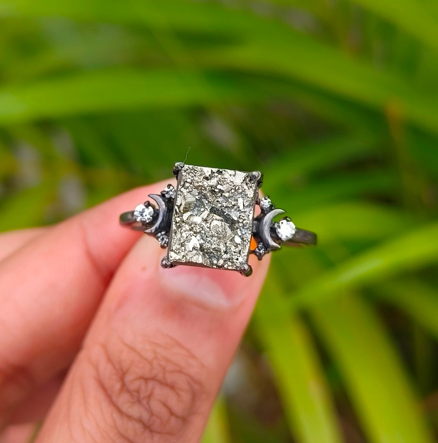 Raw Rough Pyrite Engagement Ring – 925 Sterling Silver | Silverforestaa - SILVERFORESTAA