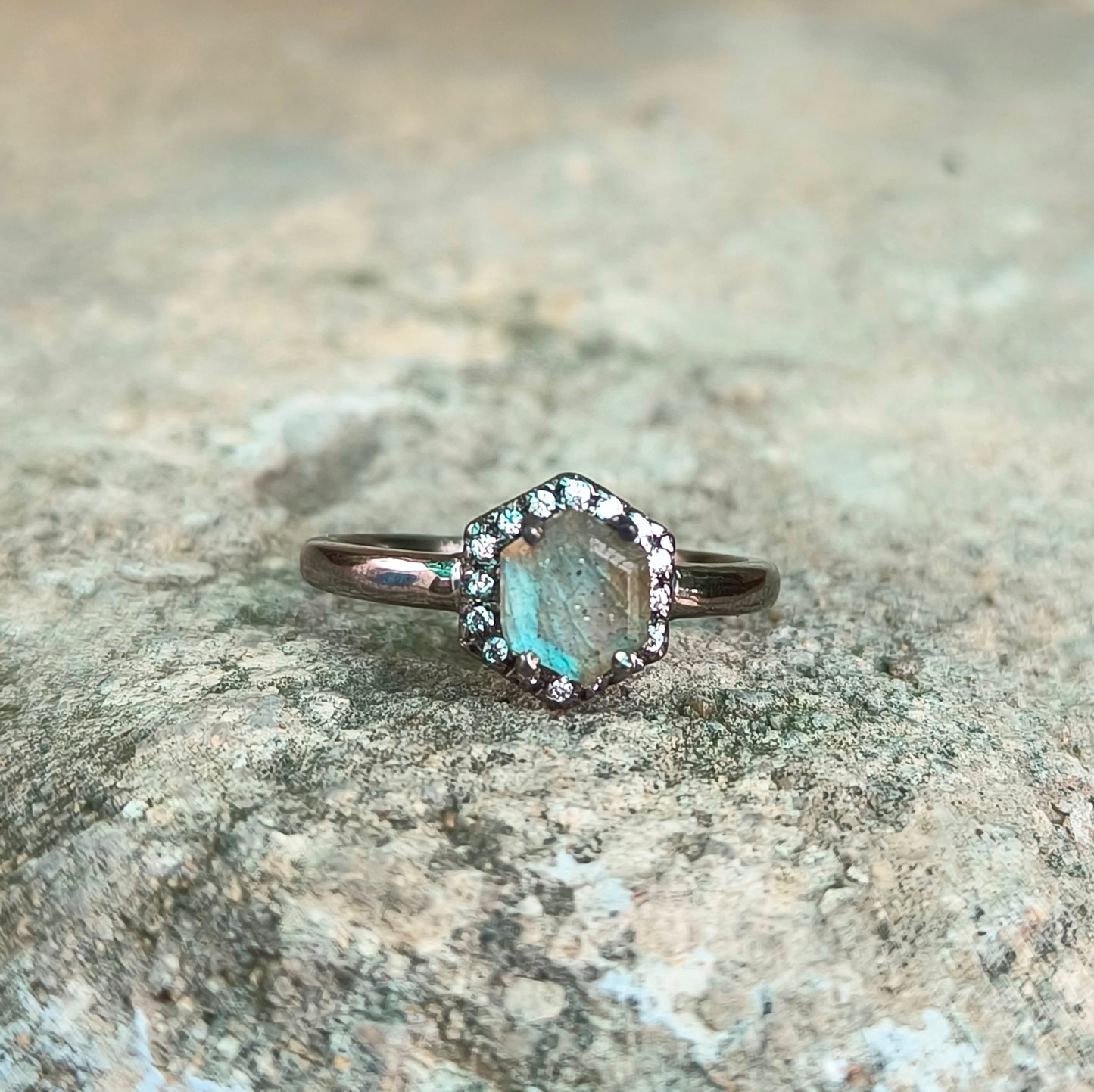 Nature Inspired Labradorite Engagement Ring – 925 Silver - SILVERFORESTAA