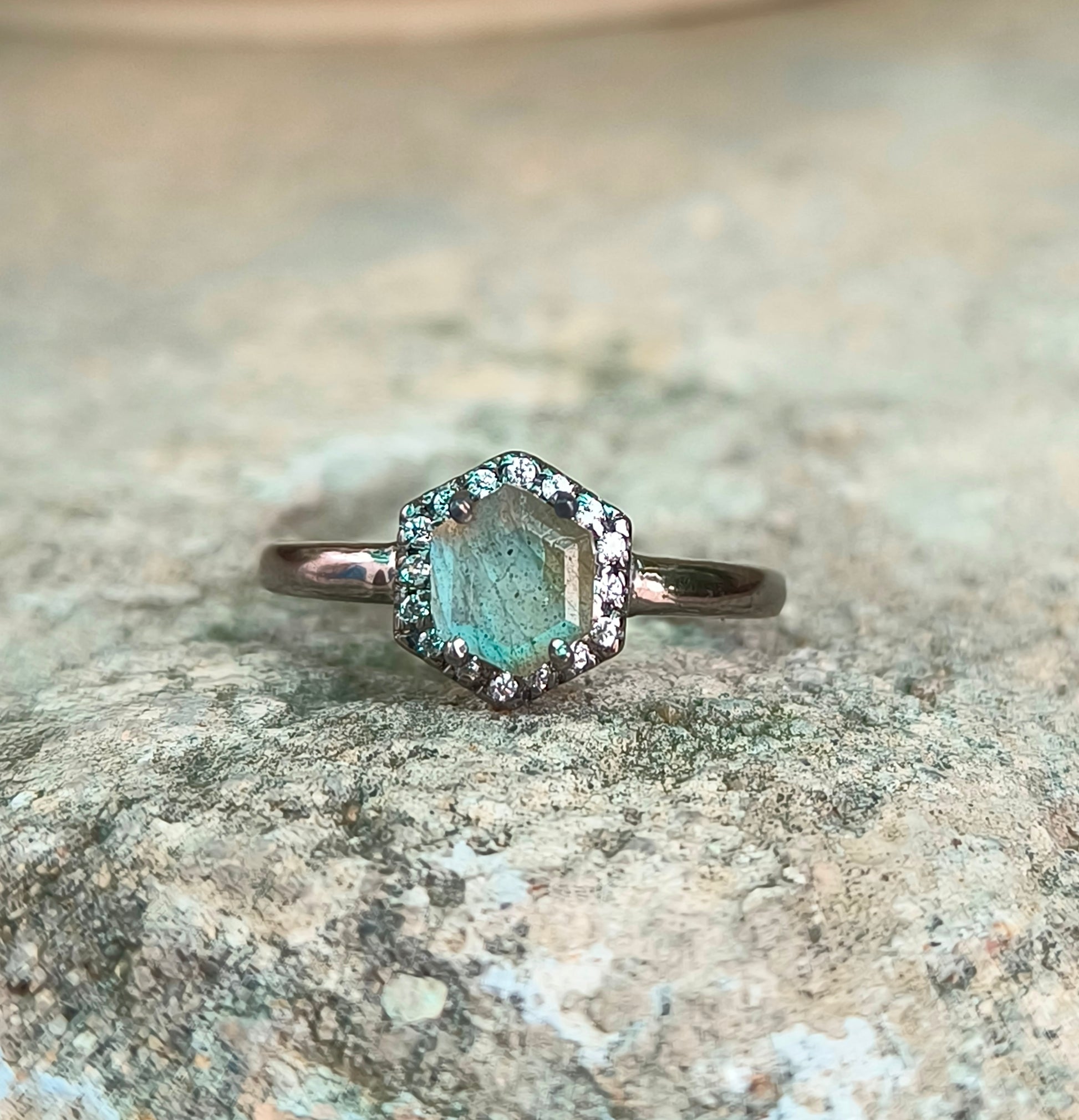 Nature Inspired Labradorite Engagement Ring – 925 Silver - SILVERFORESTAA