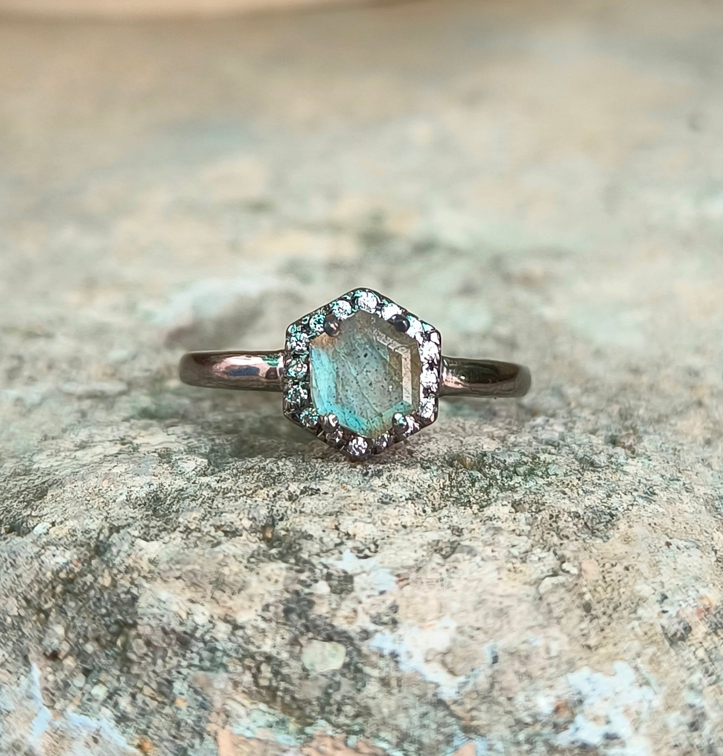 Nature Inspired Labradorite Engagement Ring – 925 Silver - SILVERFORESTAA