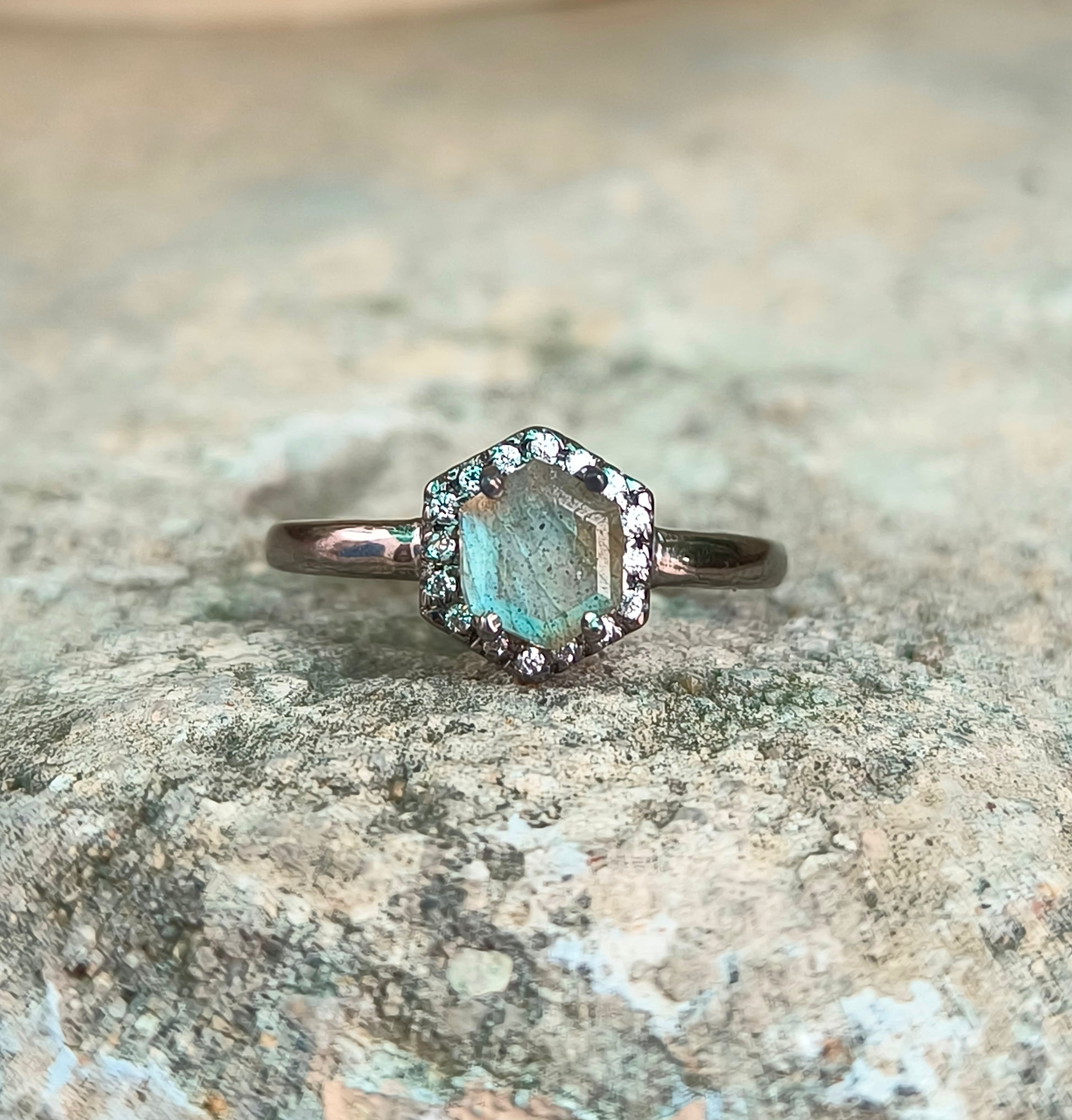 Nature Inspired Labradorite Engagement Ring – 925 Silver - SILVERFORESTAA