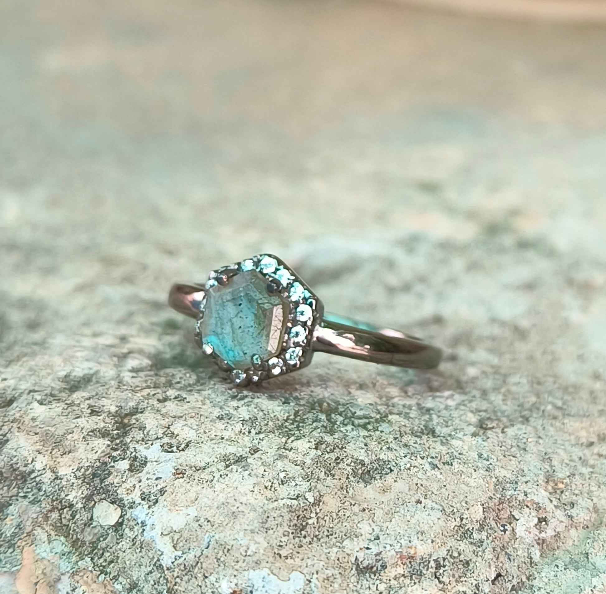 Nature Inspired Labradorite Engagement Ring – 925 Silver - SILVERFORESTAA