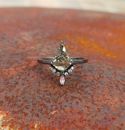 Kite Raw Pyrite Engagement Ring – 925 Sterling Silver I SilverForestaa - SILVERFORESTAA