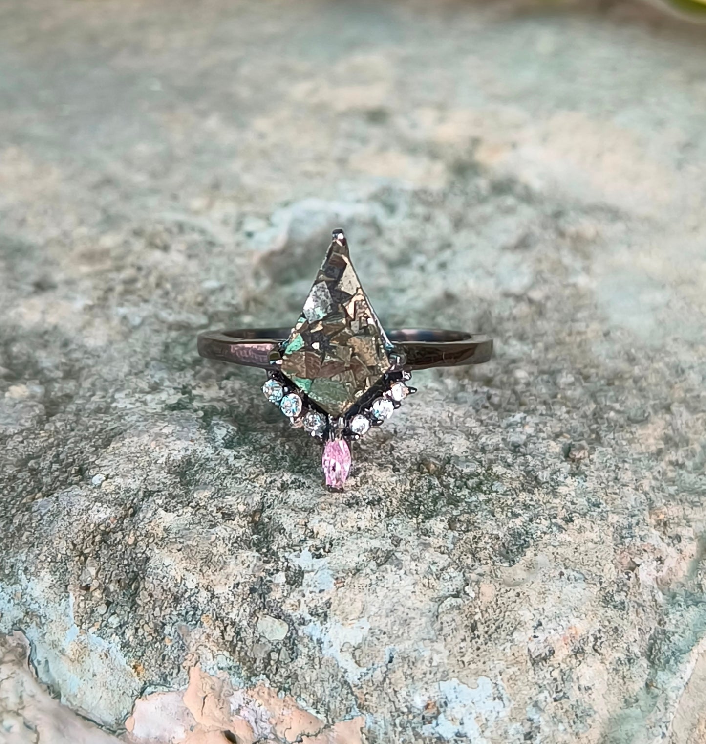 Kite Raw Pyrite Engagement Ring – 925 Sterling Silver I SilverForestaa - SILVERFORESTAA