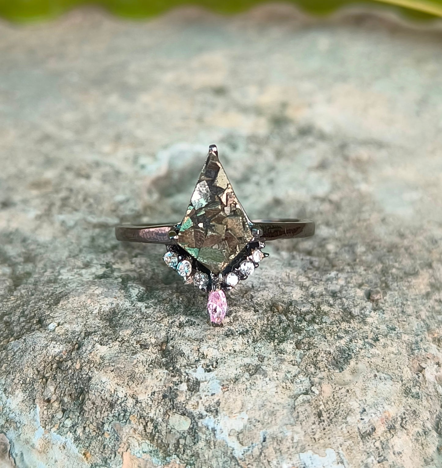 Kite Raw Pyrite Engagement Ring – 925 Sterling Silver I SilverForestaa - SILVERFORESTAA