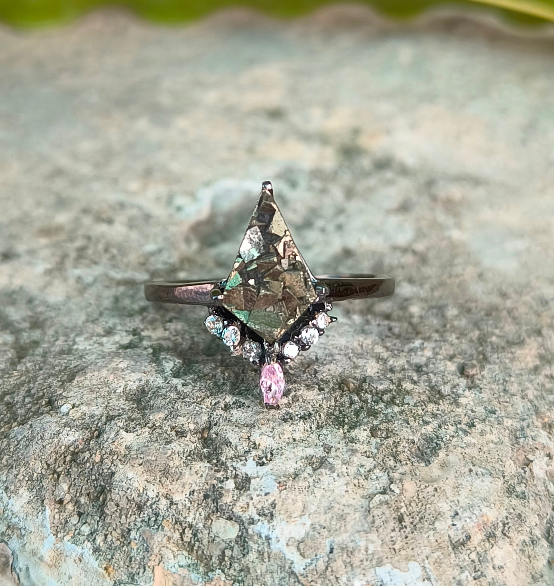 Kite Raw Pyrite Engagement Ring – 925 Sterling Silver I SilverForestaa - SILVERFORESTAA