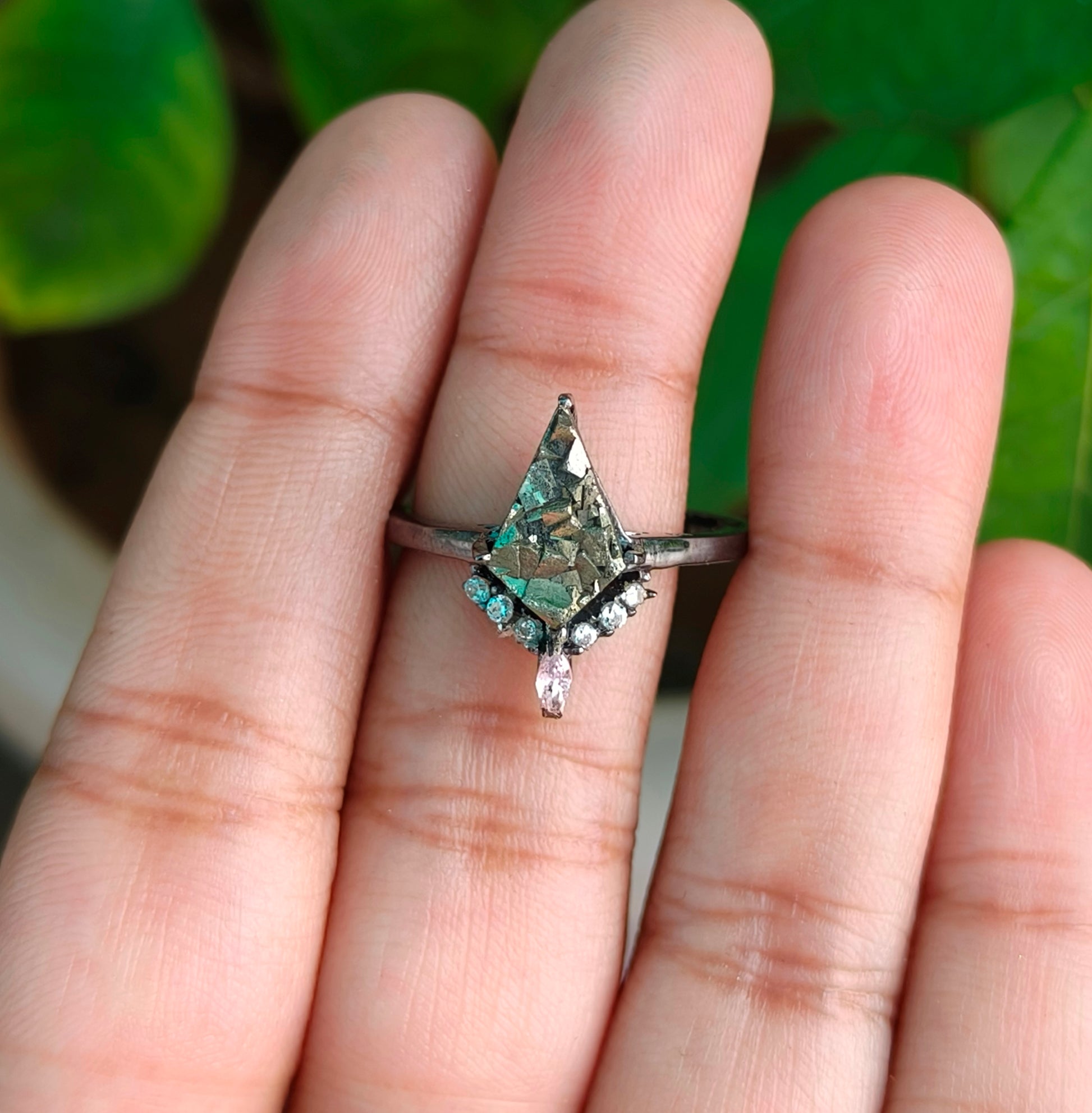 Kite Raw Pyrite Engagement Ring – 925 Sterling Silver I SilverForestaa - SILVERFORESTAA