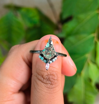 Kite Raw Pyrite Engagement Ring – 925 Sterling Silver I SilverForestaa - SILVERFORESTAA