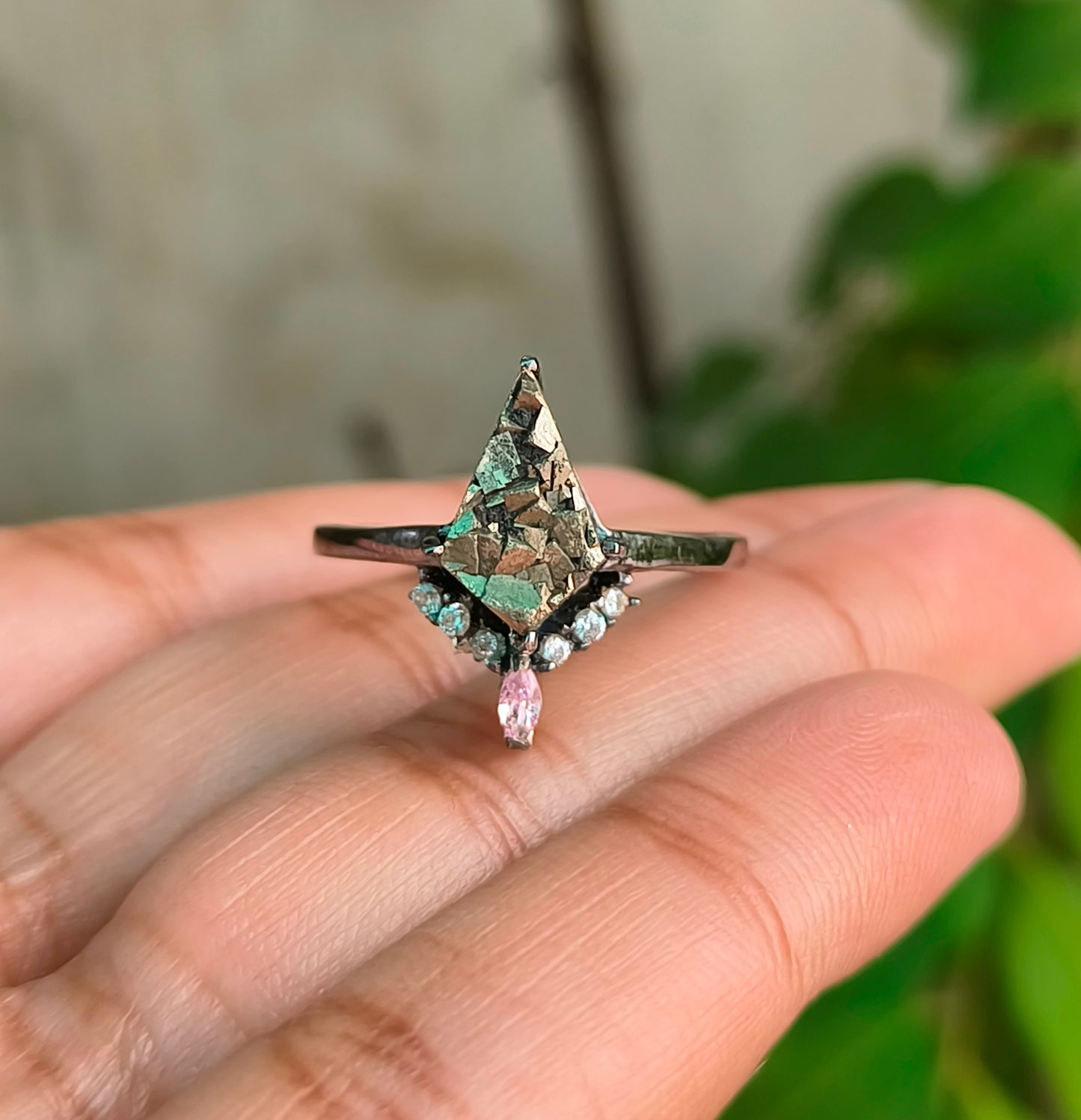 Kite Raw Pyrite Engagement Ring – 925 Sterling Silver I SilverForestaa - SILVERFORESTAA