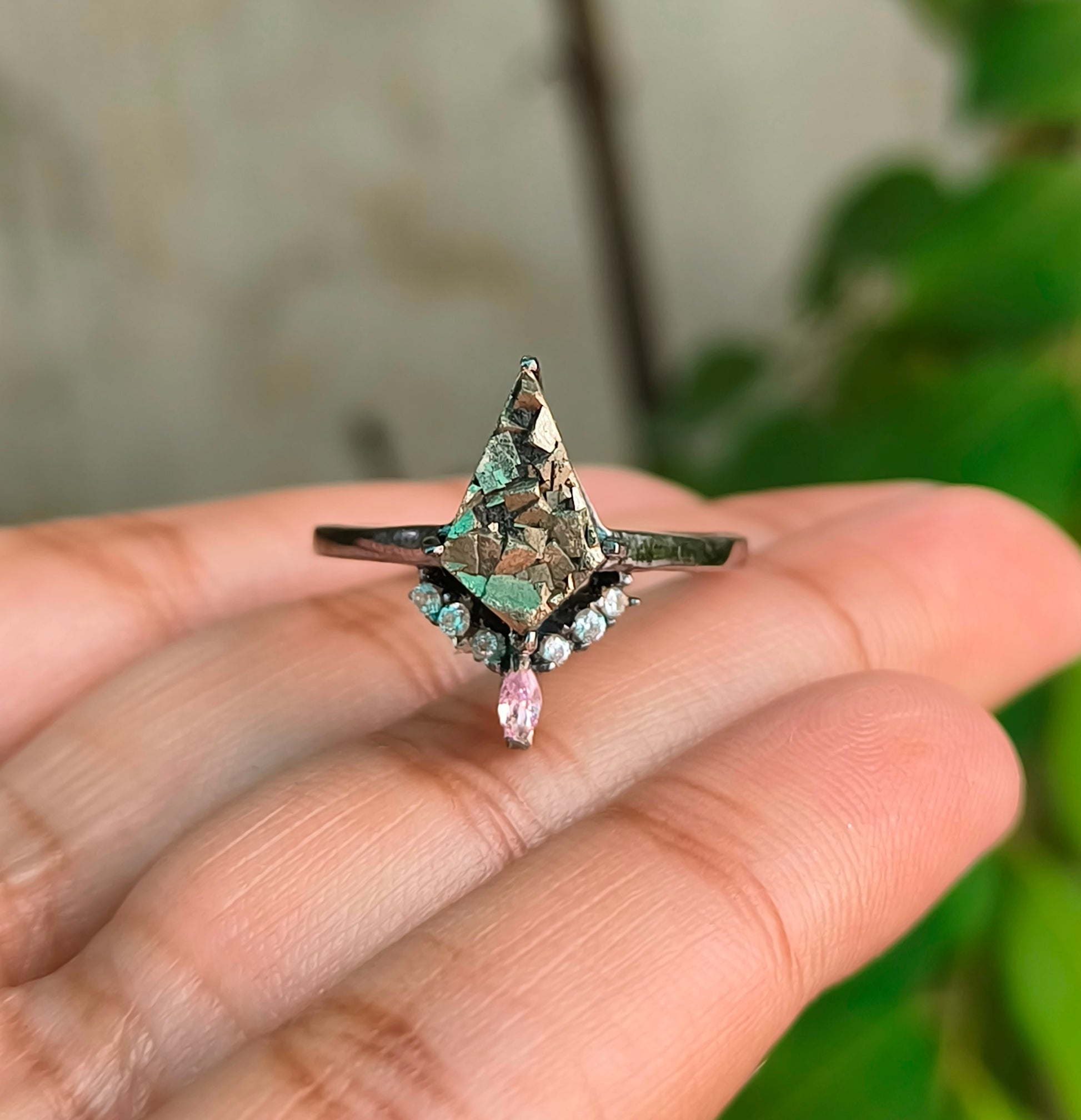 Kite Raw Pyrite Engagement Ring – 925 Sterling Silver I SilverForestaa - SILVERFORESTAA
