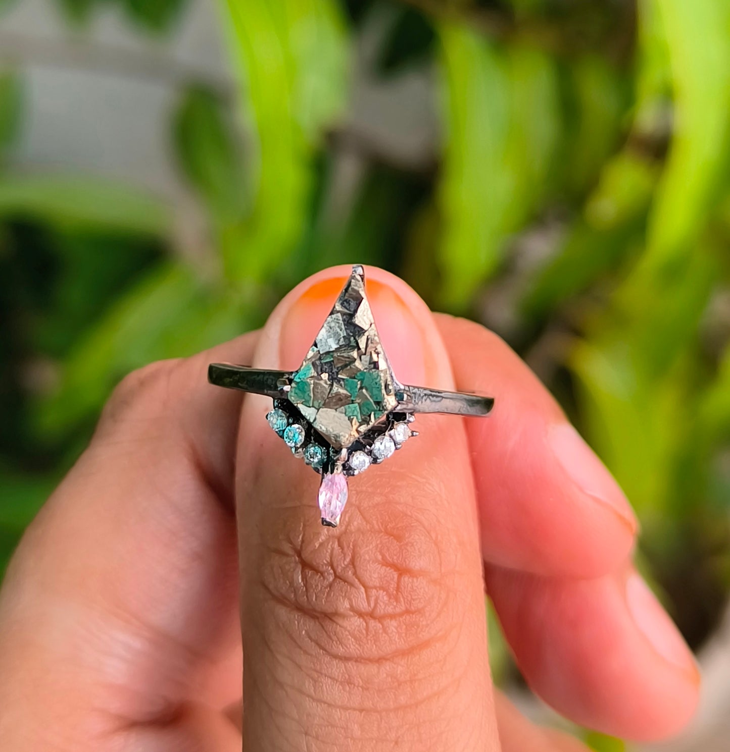 Kite Raw Pyrite Engagement Ring – 925 Sterling Silver I SilverForestaa - SILVERFORESTAA