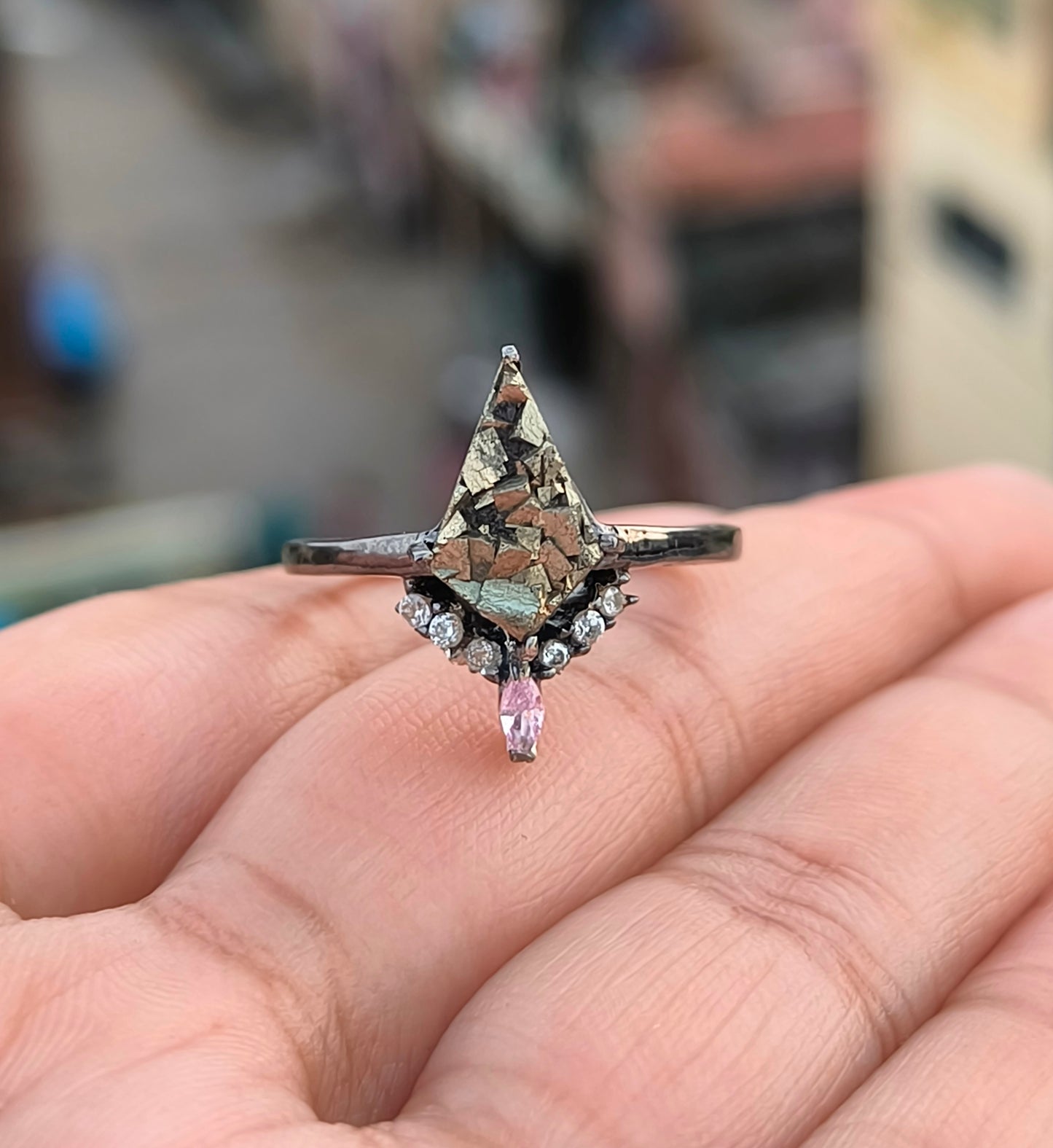 Kite Raw Pyrite Engagement Ring – 925 Sterling Silver I SilverForestaa - SILVERFORESTAA