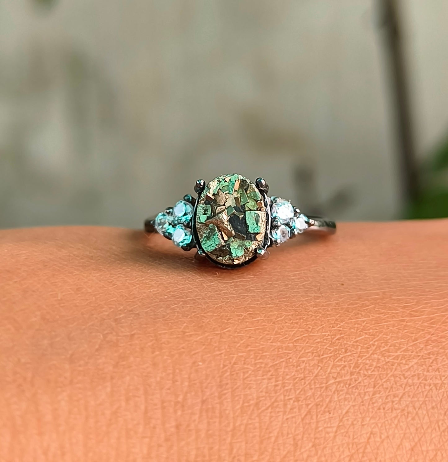 Pyrite Gemstone Engagement Ring – 925 Sterling Silver - SILVERFORESTAA