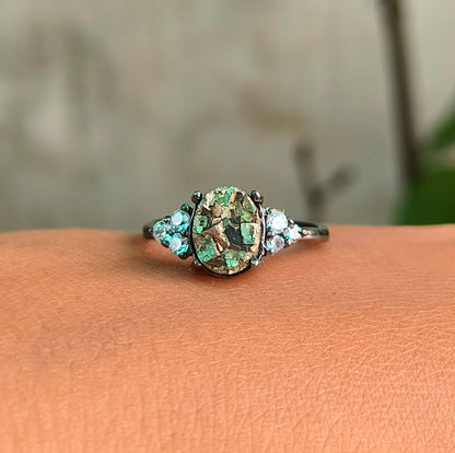 Pyrite Gemstone Engagement Ring – 925 Sterling Silver - SILVERFORESTAA