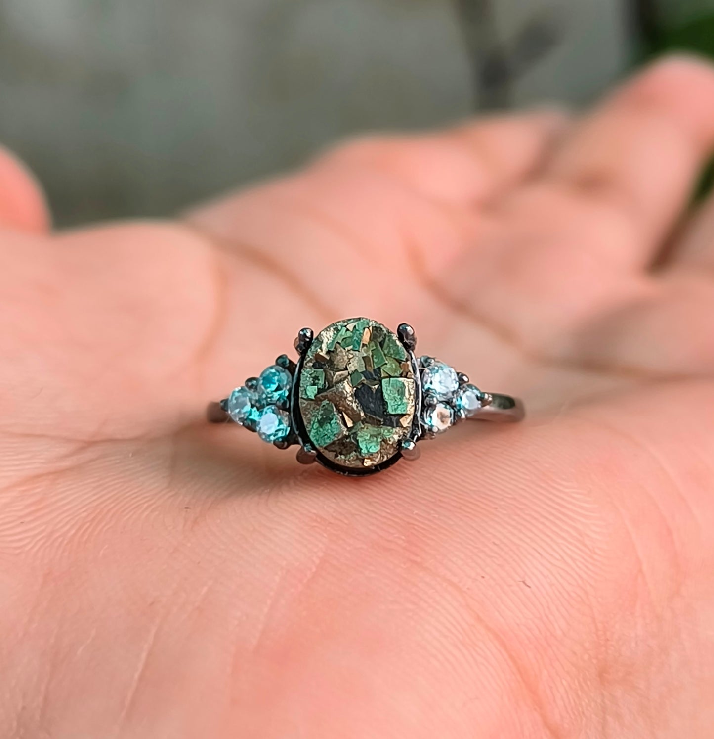 Pyrite Gemstone Engagement Ring – 925 Sterling Silver - SILVERFORESTAA
