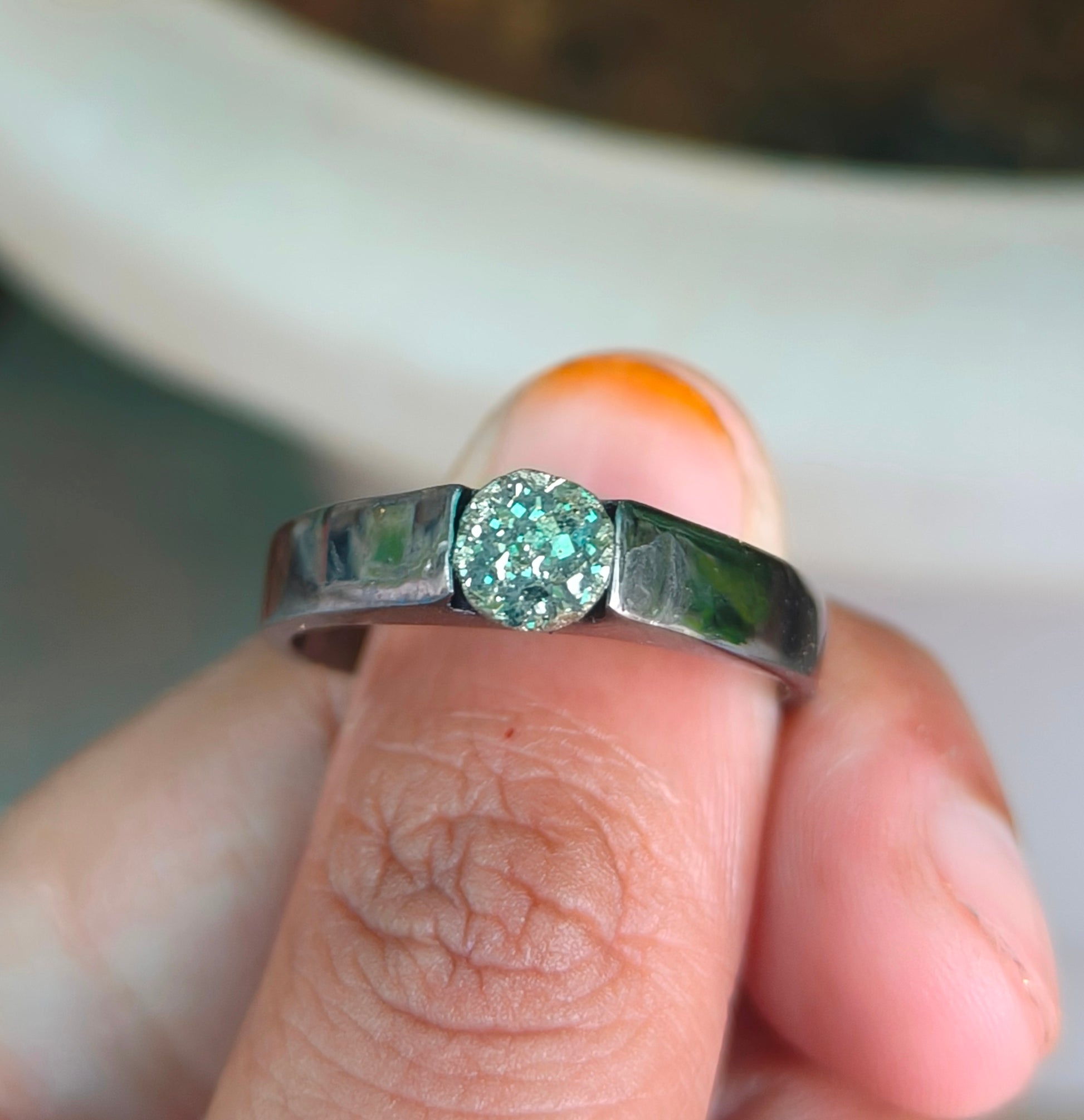 Rough Pyrite Men’s Silver Ring I SilverForestaa - SILVERFORESTAA