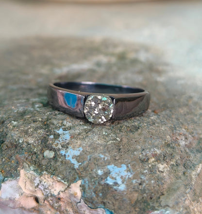 Rough Pyrite Men’s Silver Ring I SilverForestaa - SILVERFORESTAA