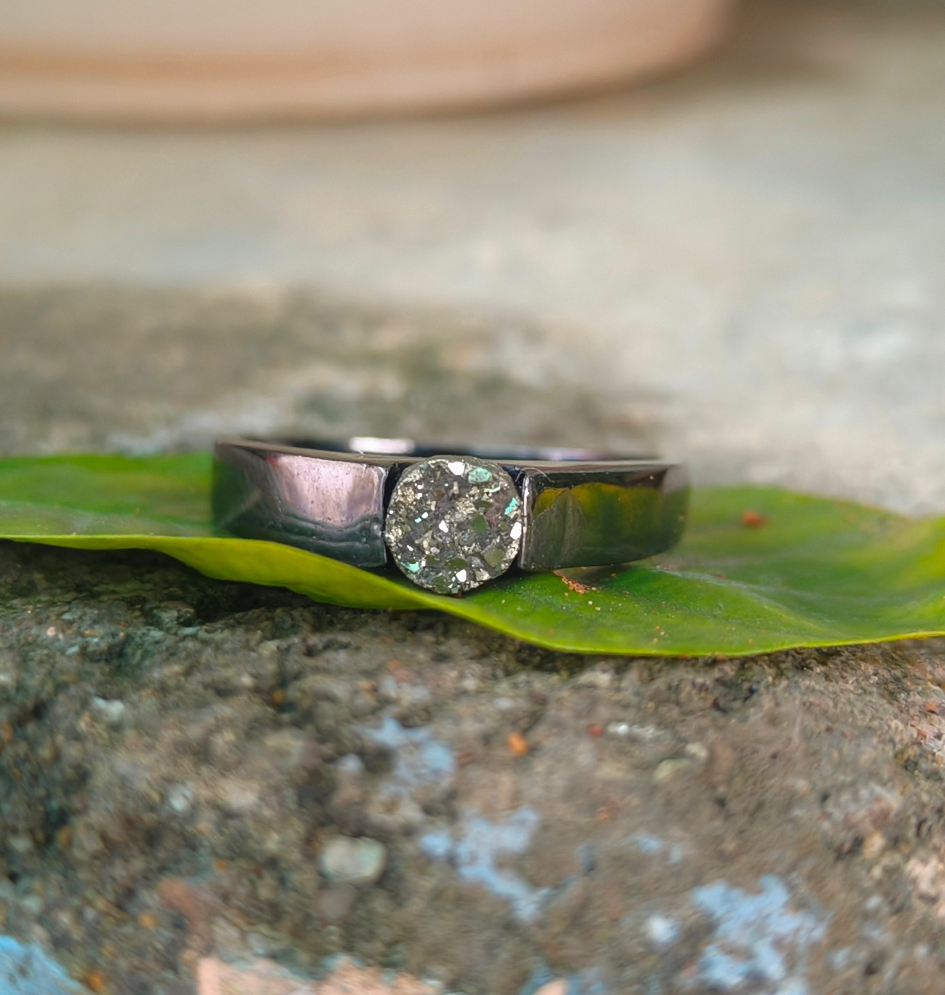 Rough Pyrite Men’s Silver Ring I SilverForestaa - SILVERFORESTAA