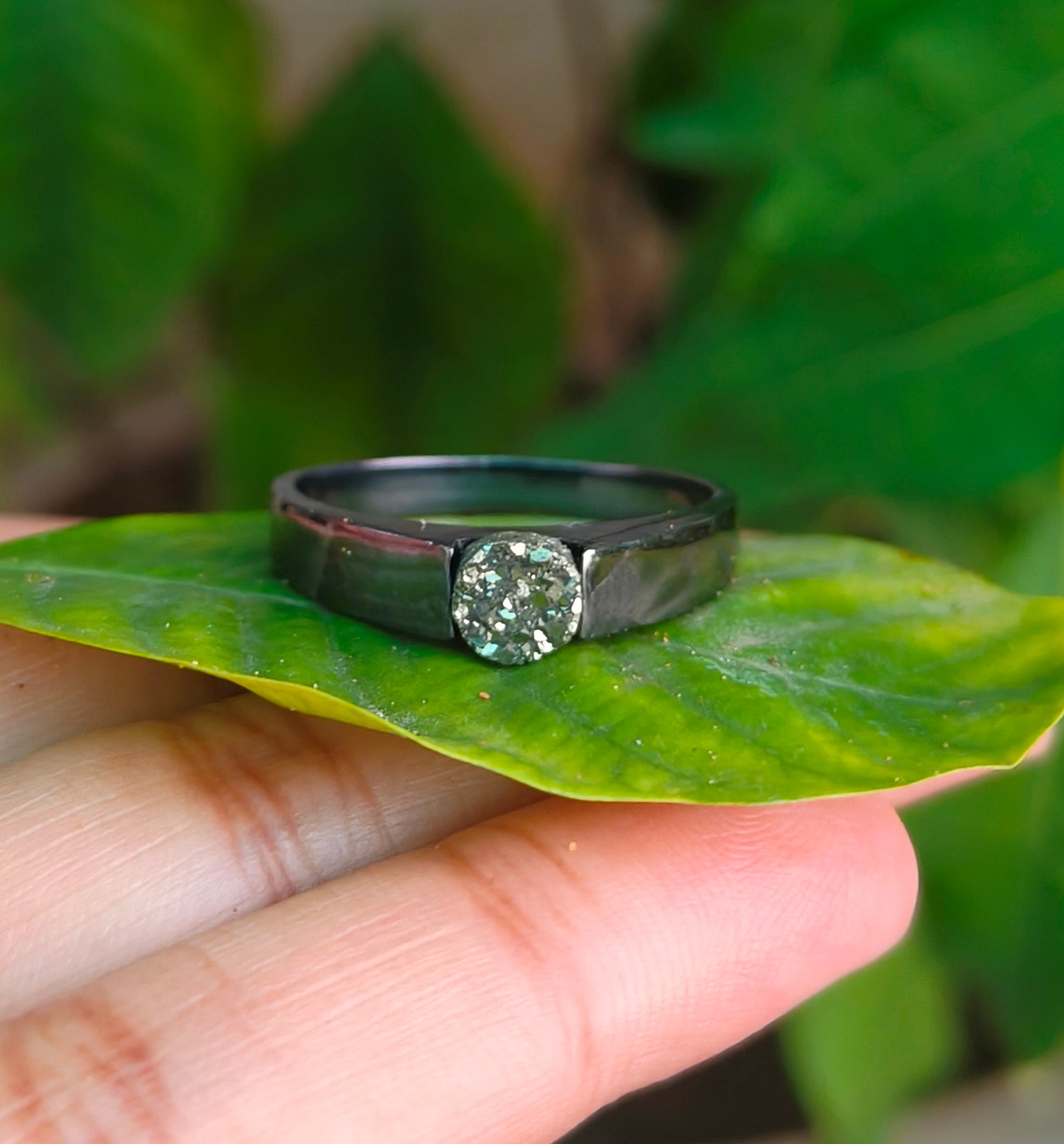 Rough Pyrite Men’s Silver Ring I SilverForestaa - SILVERFORESTAA