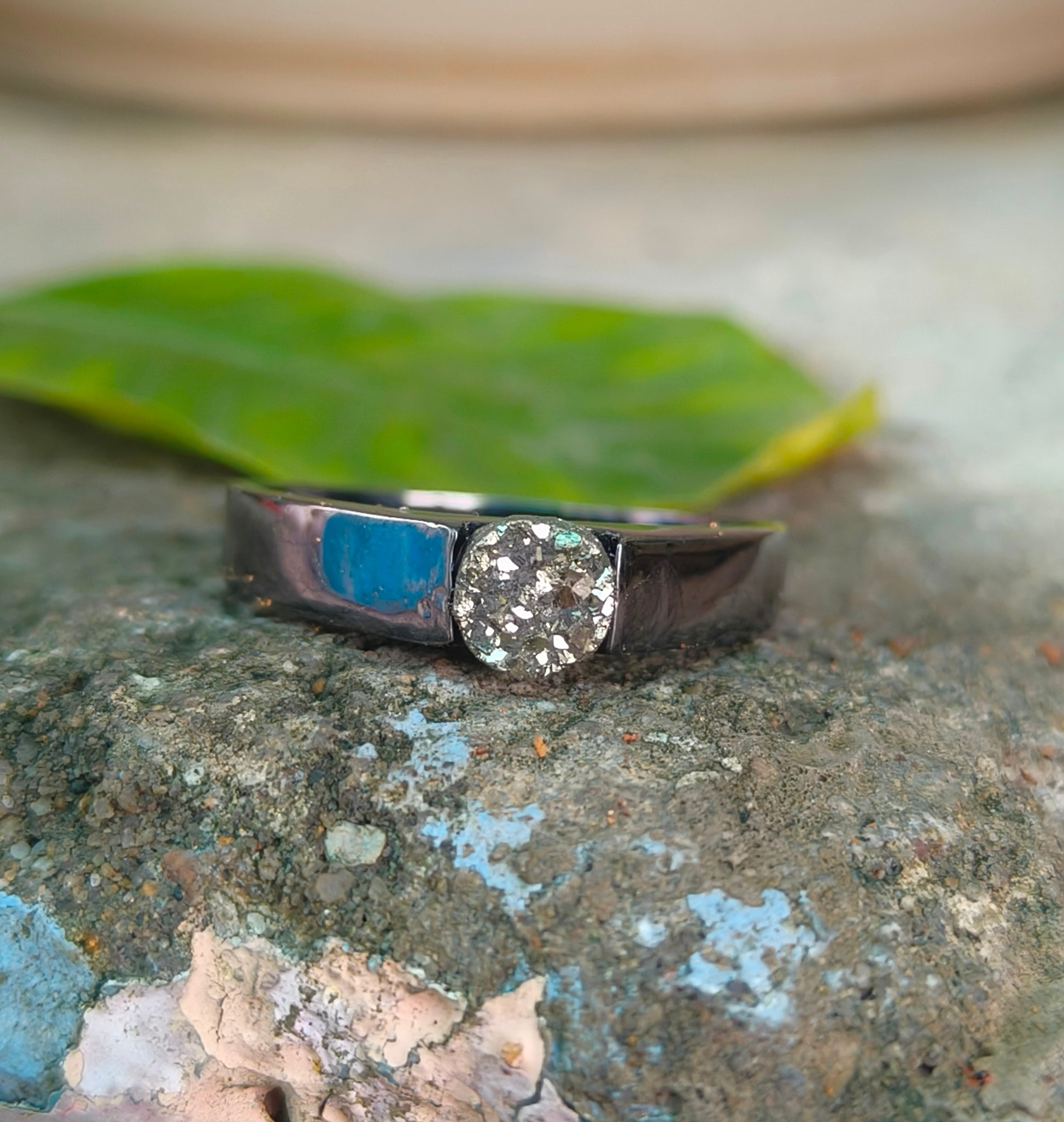 Rough Pyrite Men’s Silver Ring I SilverForestaa - SILVERFORESTAA