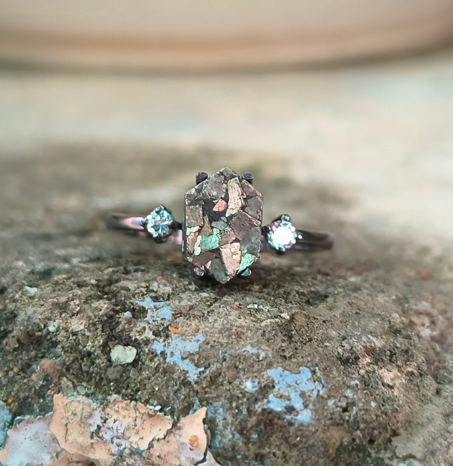 Raw Rough Pyrite Sterling Silver Ring | Silverforestaa - SILVERFORESTAA