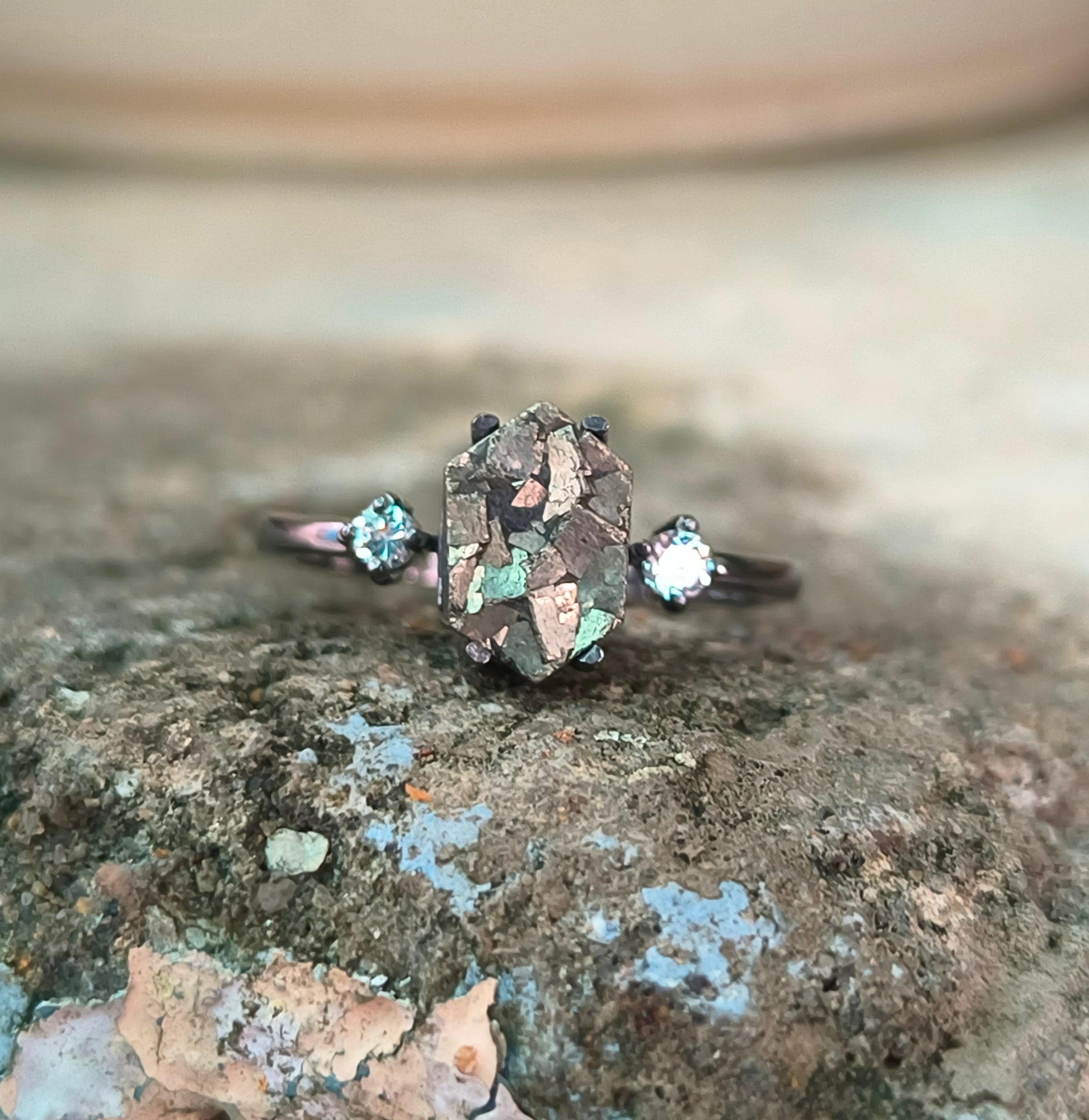 Raw Rough Pyrite Sterling Silver Ring | Silverforestaa - SILVERFORESTAA